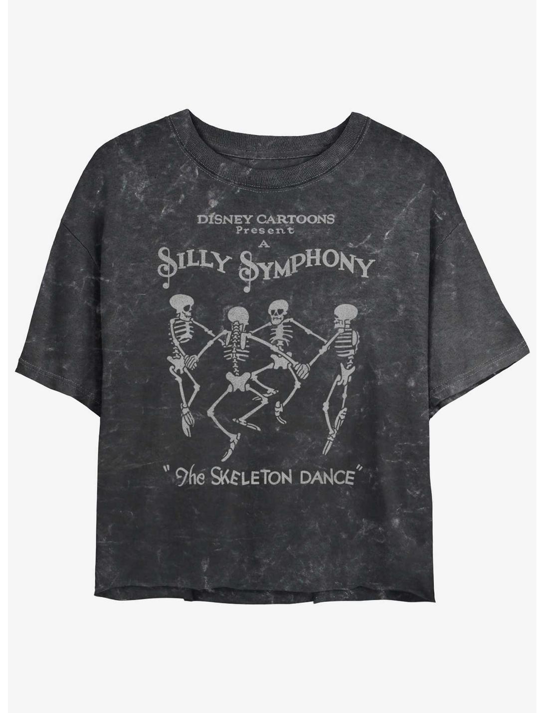 Disney Silly Symphony Skeleton Dance Girls Mineral Wash Crop T-Shirt