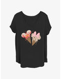 Disney Mickey Mouse & Minnie Mouse Ice Cream Cones Girls T-Shirt Plus Size
