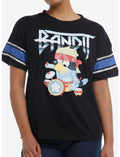 Bluey Bandit Drummer Varsity Girls T-Shirt