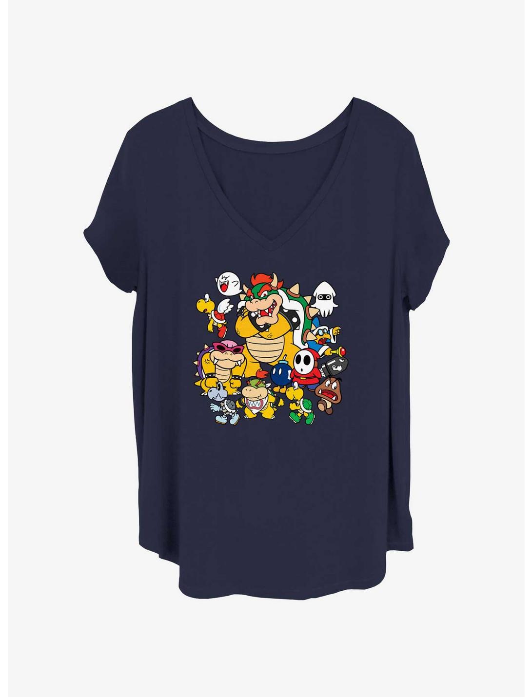 Nintendo Mario Villain Stack Girls T-Shirt Plus Size