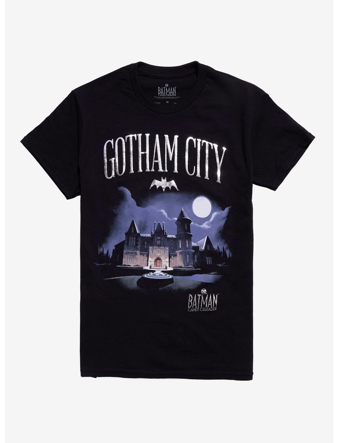 DC Comics Batman: Caped Crusader Wayne Manor Foil Girls T-Shirt