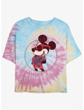 Disney Mickey Mouse Summer Mickey Girls Tie-Dye Crop T-Shirt