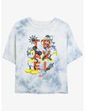 Disney Mickey Mouse & Minnie Mouse Travel Girls Tie-Dye Crop T-Shirt