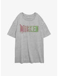 Wicked Pink And Green Logo Girls Oversized T-Shirt