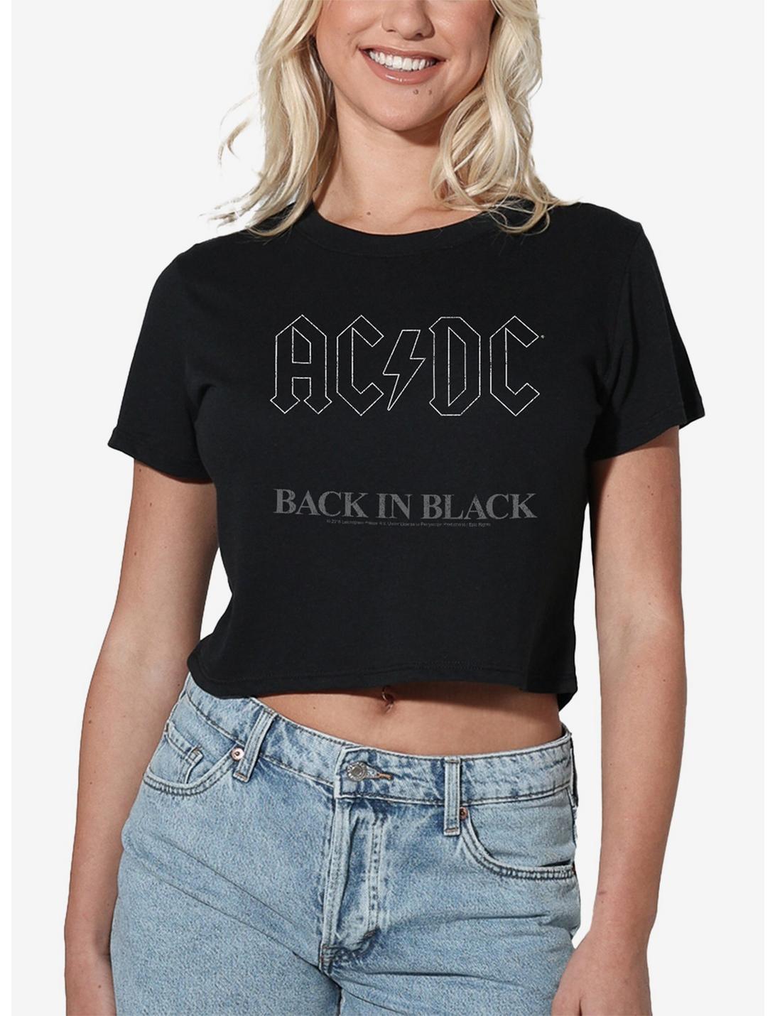 AC/DC Back In Black Girls Crop Top T-Shirt