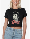 David Bowie Distressed Girls Crop Top T-Shirt