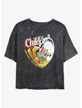 Disney Frozen Olaf Chillin Girls Mineral Wash Crop T-Shirt