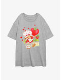 Strawberry Shortcake Strawberries And Hearts Girls Oversized T-Shirt