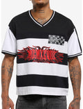Black & White Stripe Star Crop T-Shirt
