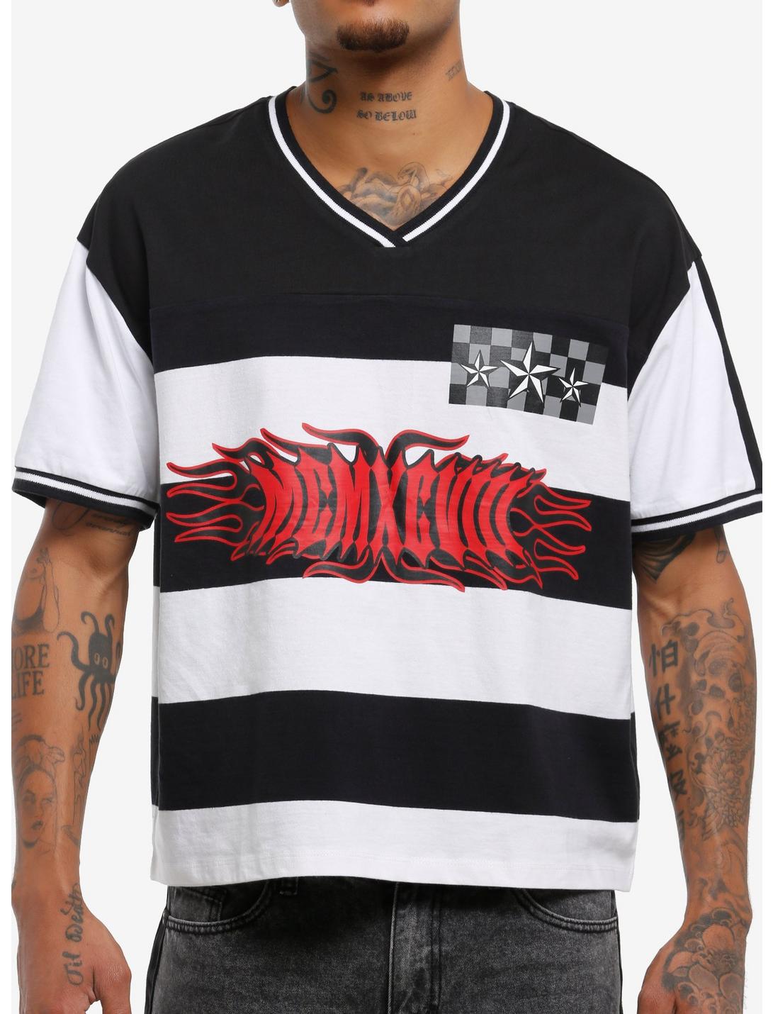 Black & White Stripe Star Crop T-Shirt