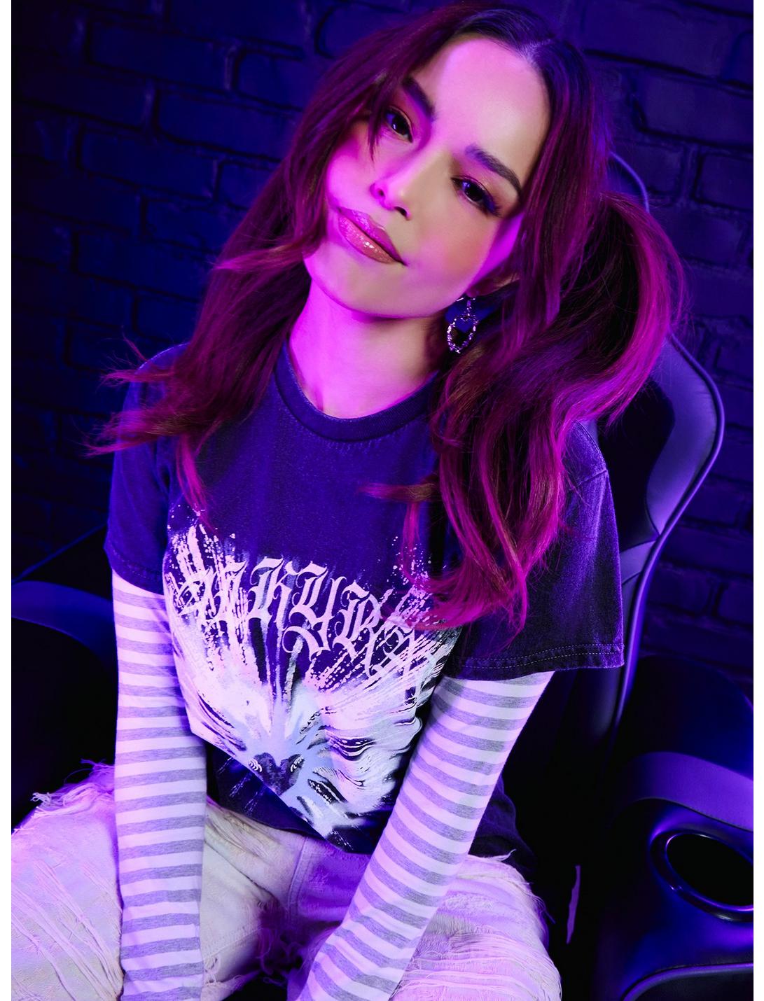 Valkyrae Butterfly Heart Mineral Wash T-Shirt