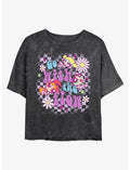 The Powerpuff Girls Go With The Flow Girls Mineral Wash Crop T-Shirt
