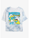 The Smurfs Be Yourself Girls Tie-Dye Crop T-Shirt