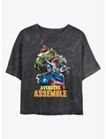 Marvel Rivals Avengers Assemble Mineral Wash Girls Crop T-Shirt