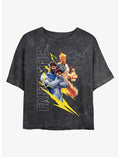 Marvel Rivals John Storm And Reed Mineral Wash Girls Crop T-Shirt