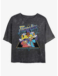 Disney A Goofy Movie Powerline Goof Group Girls Mineral Wash Crop T-Shirt