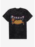 Kawaii Dachshund Hot Dog Costume Mineral Wash T-Shirt