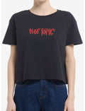 Retro Hot Topic Logo Girls Boxy Crop T-Shirt