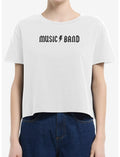 Music Band Logo Girls Boxy Crop T-Shirt