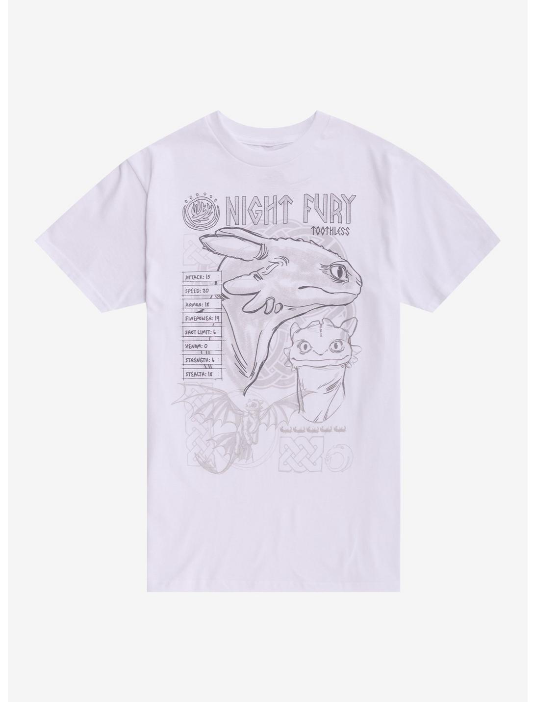 How To Train Your Dragon Night Fury Stats Girls T-Shirt