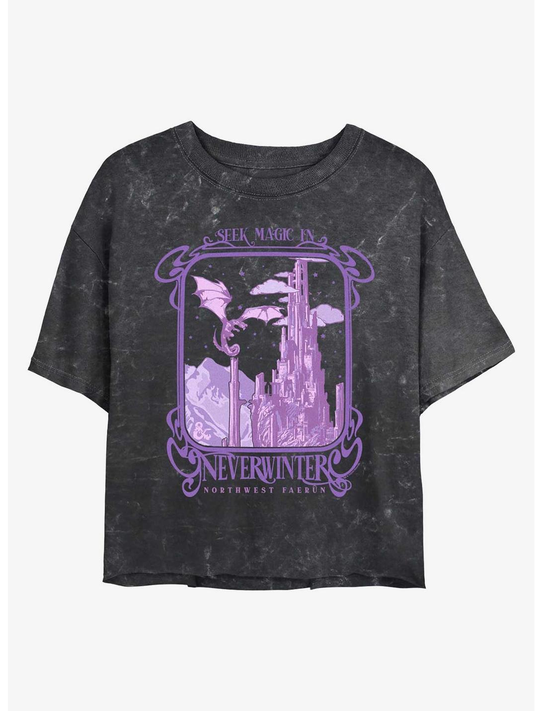 Dungeons & Dragons Seek Magic In Neverwinter Girls Mineral Wash Crop T-Shirt