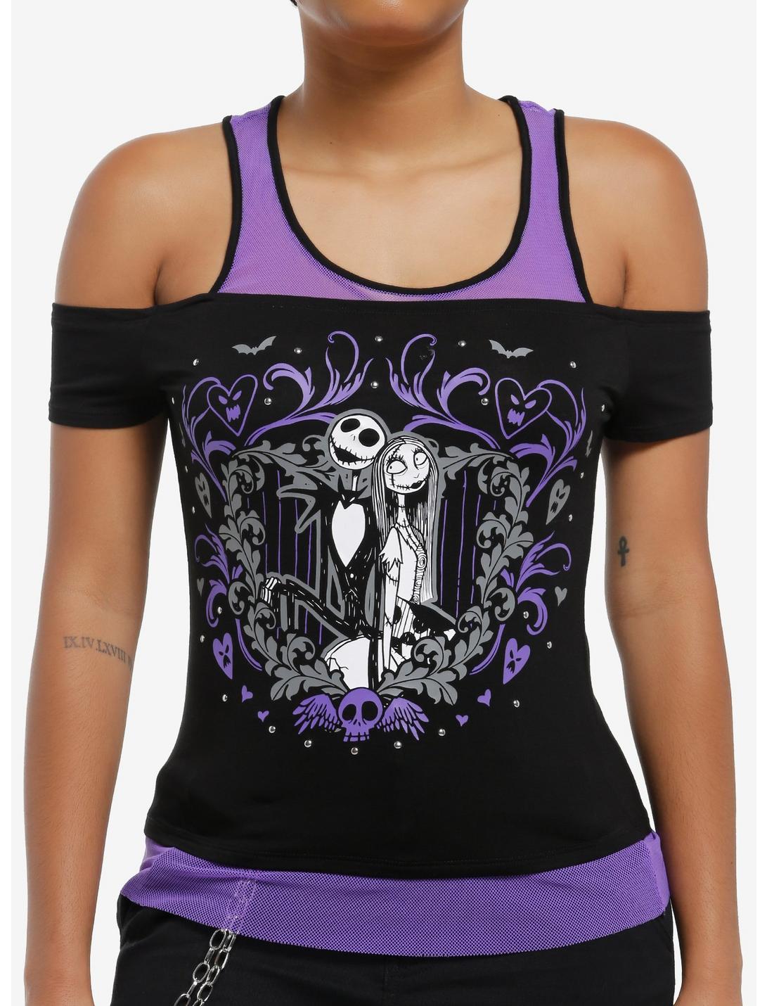 Her Universe The Nightmare Before Christmas Jack & Sally Girls Cold-Shoulder Top