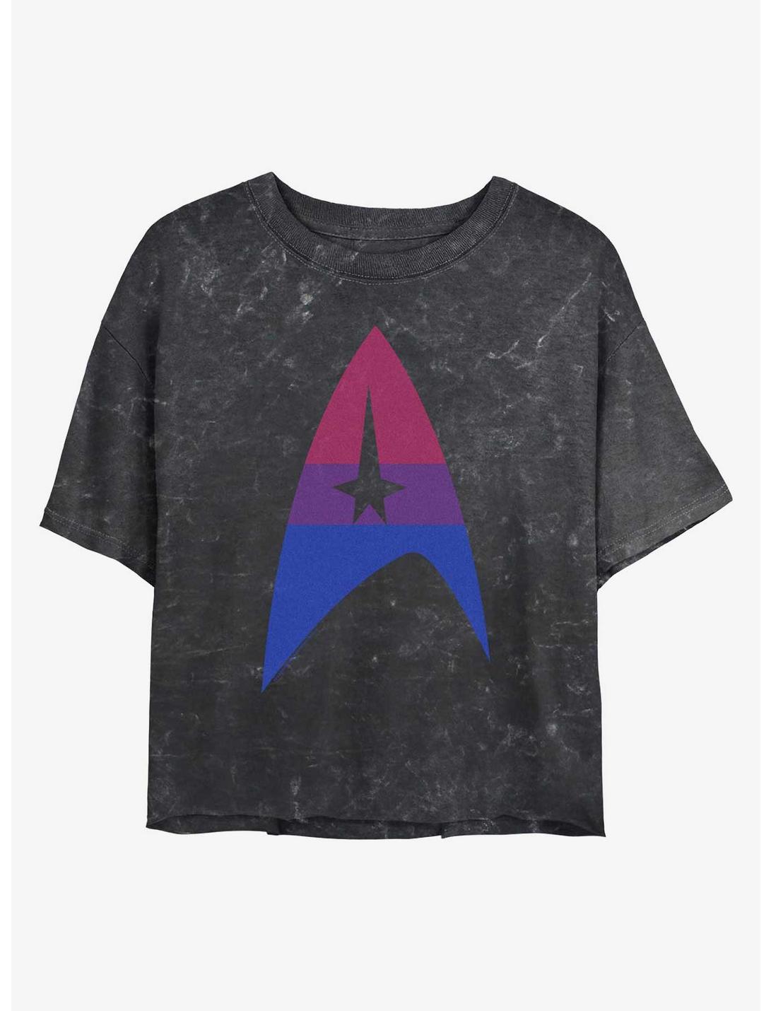 Star Trek Bisexual Flag Logo Mineral Wash Crop T-Shirt