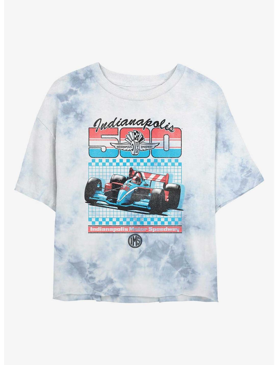 Indianapolis 500 Retro Sport Girls Tie-Dye Crop T-Shirt