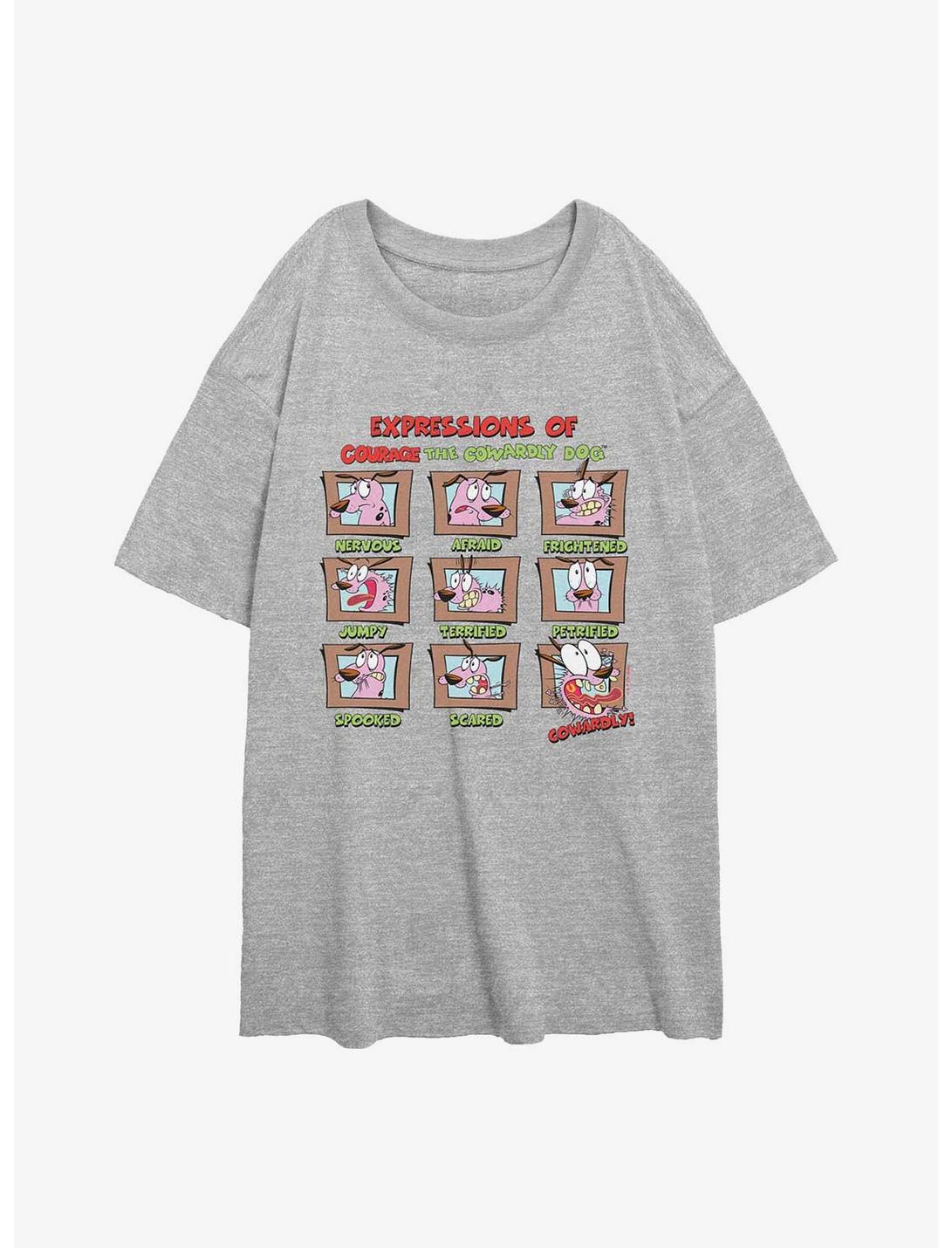 Courage the Cowardly Dog Cowardly Expressions Girls Oversized T-Shirt