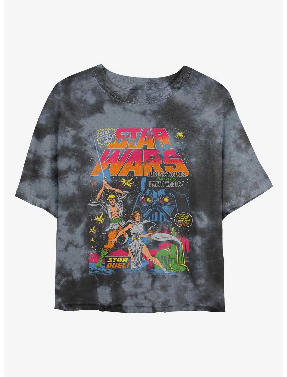 Star Wars Neon Star Duel Girls Tie-Dye Crop T-Shirt