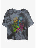 Disney Kingdom Hearts Kingdom Neon Color Girls Tie-Dye Crop T-Shirt