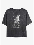 Harry Potter Thestral Moon Girls Mineral Wash Crop T-Shirt