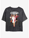 Clueless Trio Cutout Girls Mineral Wash Crop T-Shirt