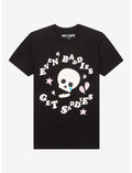 Baddies Get Saddies Skull Puff Print T-Shirt