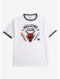 Stranger Things Hellfire Club Black & White Ringer T-Shirt