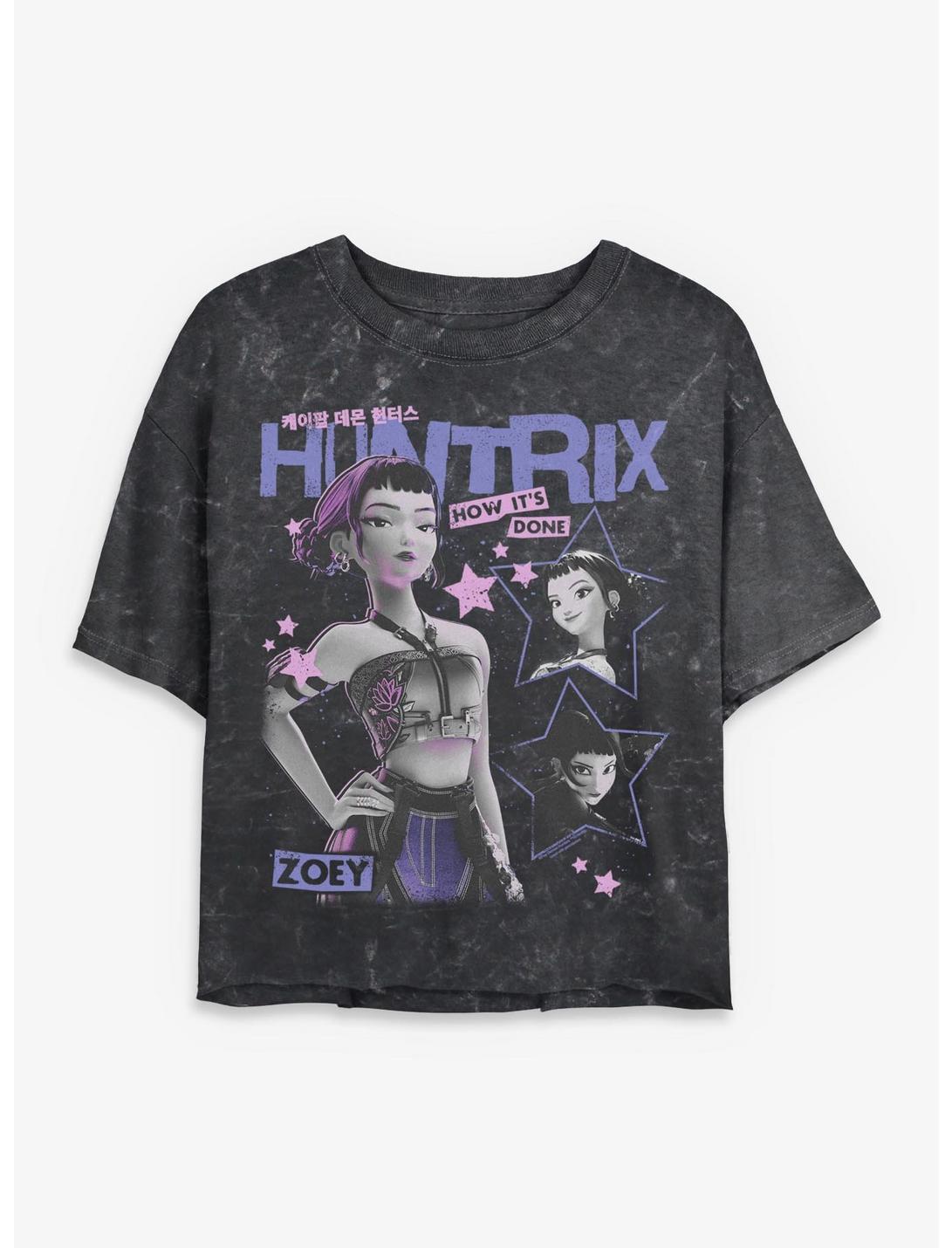 KPop Demon Hunters Zoey How Its Done Girls Mineral Wash Crop T-Shirt