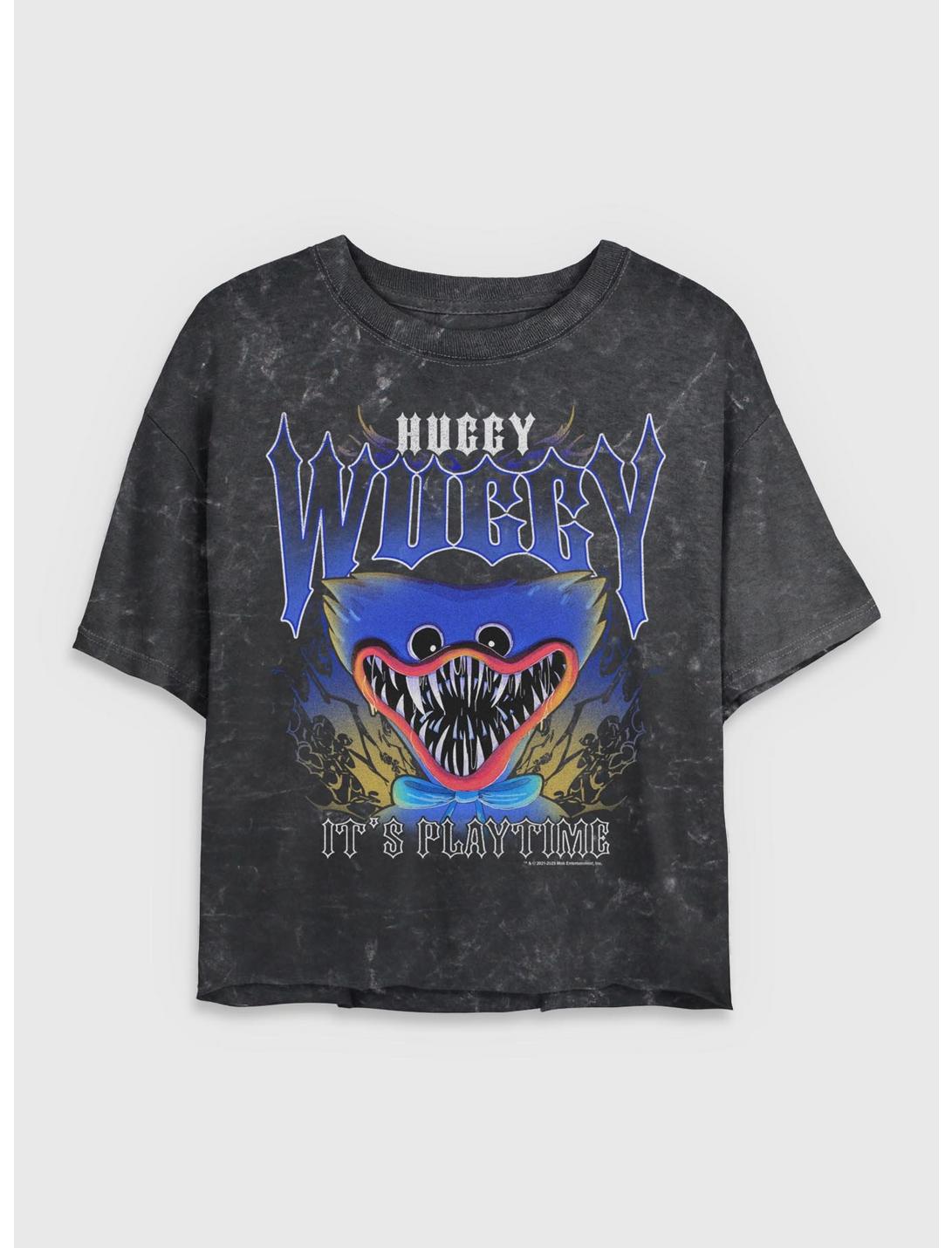 Poppy Playtime Huggy Wuggy Girls Mineral Wash Crop T-Shirt