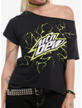 Mountain Dew Lightning Off-Shoulder Girls T-Shirt