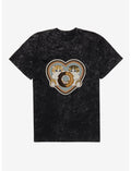 Mofusand Kitty Donut Heart Mineral Wash T-Shirt