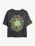 Invader ZIM Please Be Nice To Me Girls Mineral Wash Crop T-Shirt