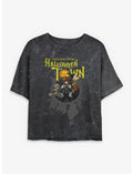Disney Kingdom Hearts Greetings From Halloween Town Girls Mineral Wash Crop T-Shirt