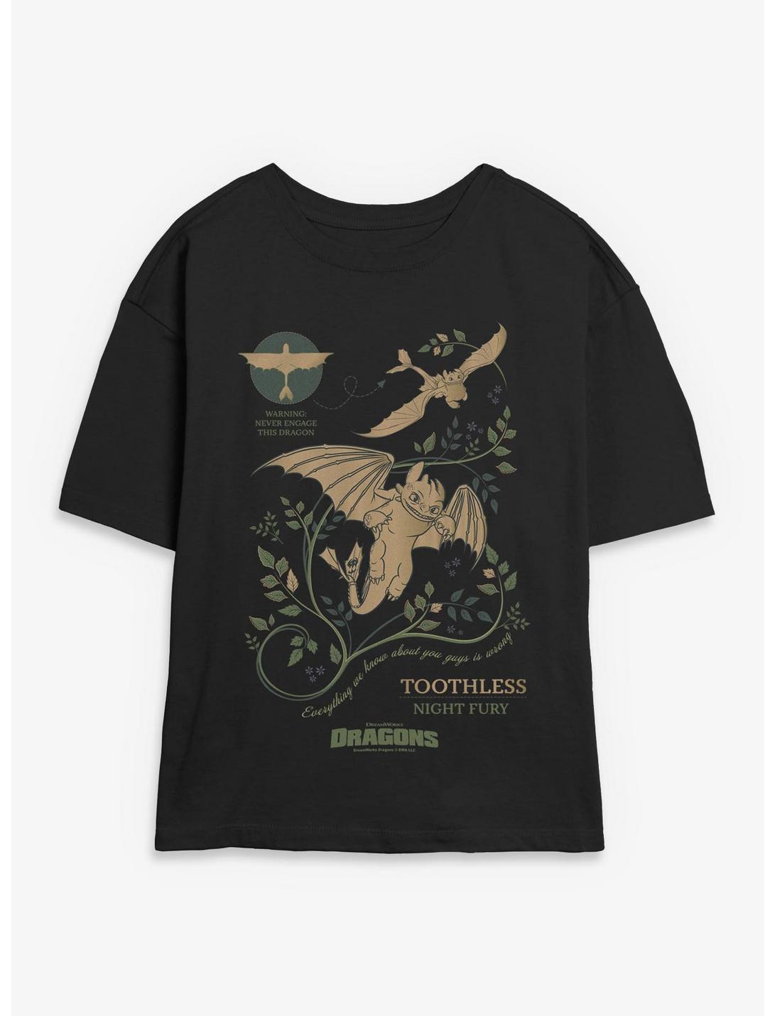 How To Train Your Dragon Toothless Warning Girls Skimmer T-Shirt