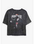 Marvel Punisher Downfall Girls Mineral Wash Crop T-Shirt