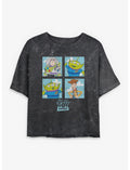Disney Pixar Toy Story Buzz Woody Alien Panels Girls Mineral Wash Crop T-Shirt