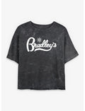 Stranger Things Bradley's Logo Girls Mineral Wash Crop T-Shirt