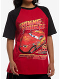 Disney Pixar Cars Lightning McQueen Girls Oversized Raglan Top