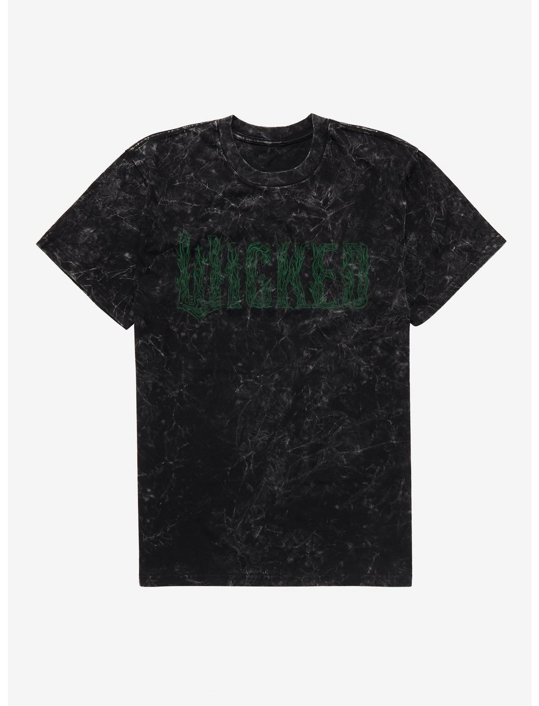 Wicked: For Good Green Stylized Logo Mineral Wash T-Shirt