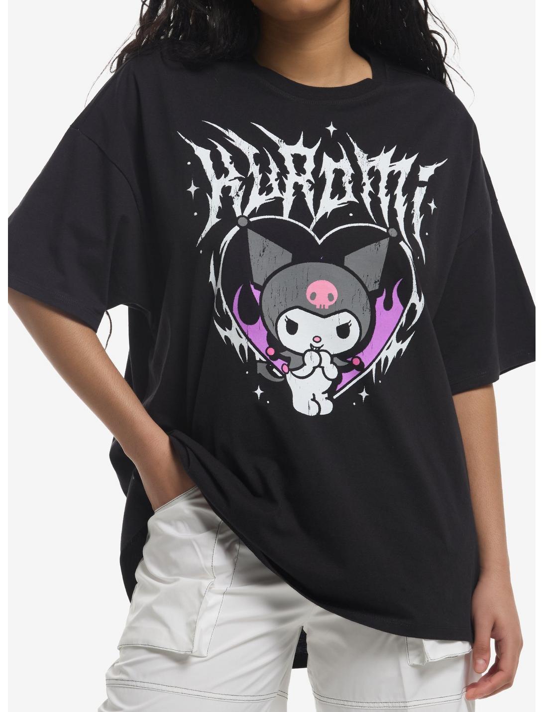 Kuromi Metal Destructed Girls Oversized T-Shirt