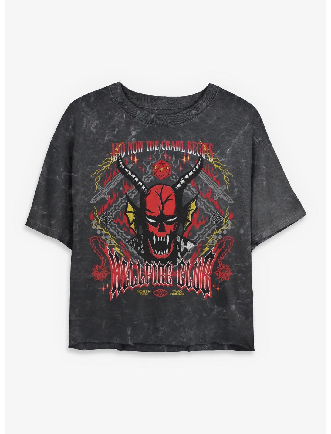 Stranger Things Now The Crawl Begins Girls Mineral Wash Crop T-Shirt?Hot Topic Exclusive