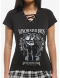 Supernatural Winchester Brothers Lace-Up Girls T-Shirt